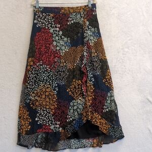 Maurices Women's Colorful Asymmetrical Chiffon Midi Skirt Size M